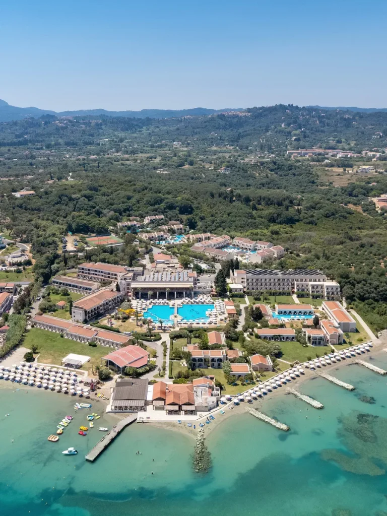 Michaniki Construction Corfu panoramiki fotografia Roda Beach Resort and Spa
